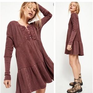Free People Jolene Thermal Tiered Mini Dress - Size M